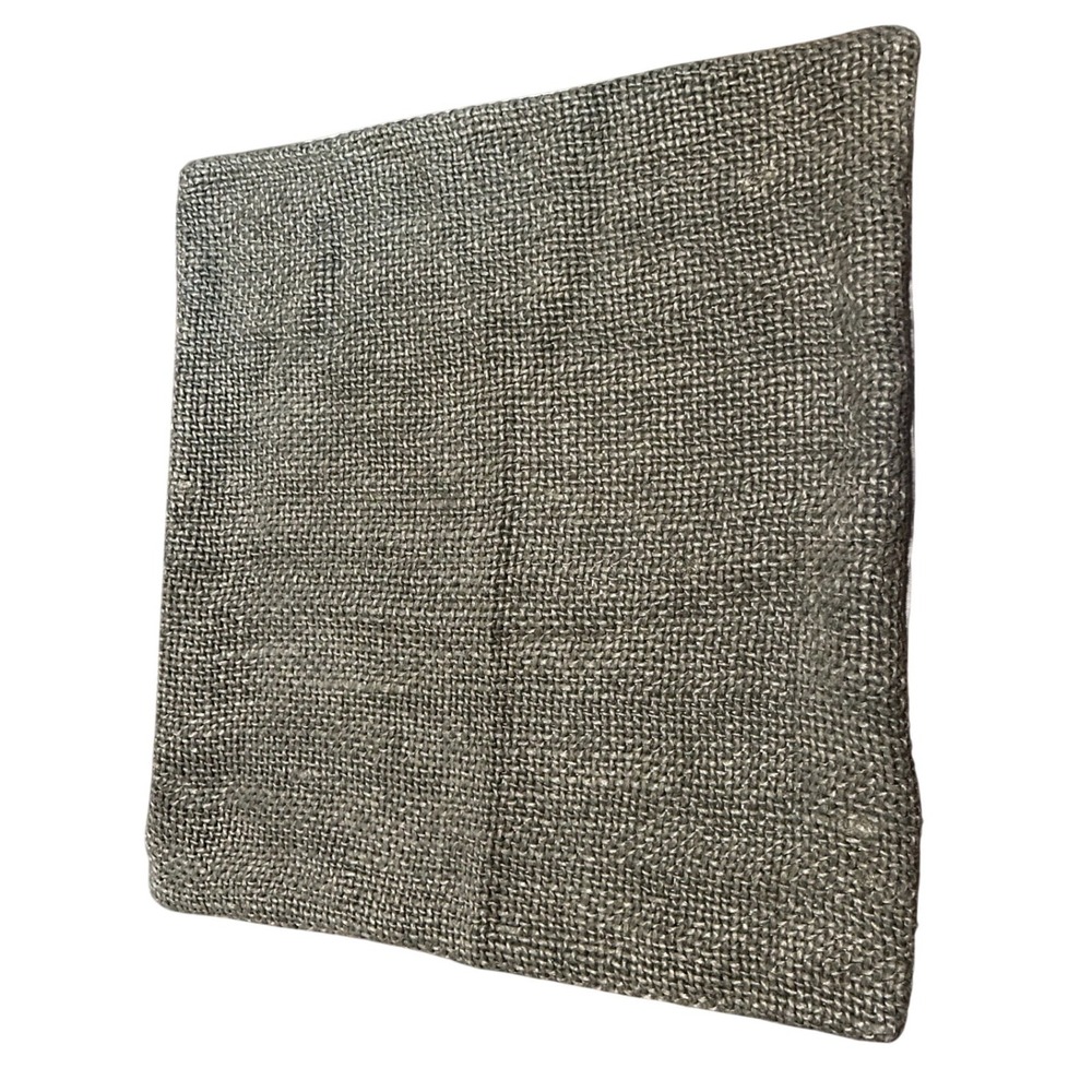 Pottery Barn Green Woven Textured Square Pillow Cover 20x20 Hidden Zipper